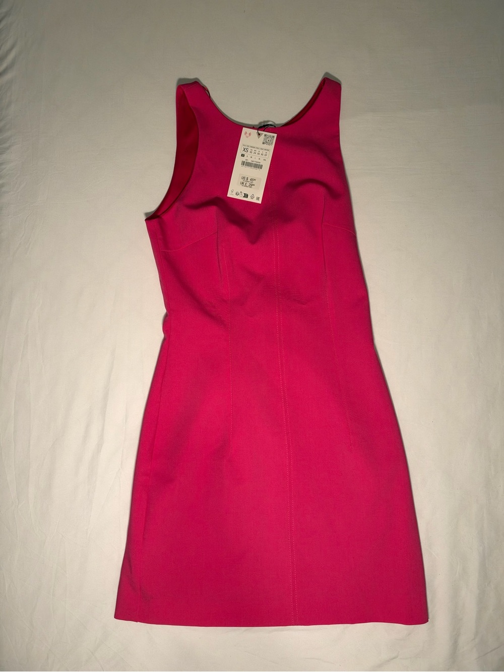 Zara Fuchsia Sleeveless Sheath Mini Dress